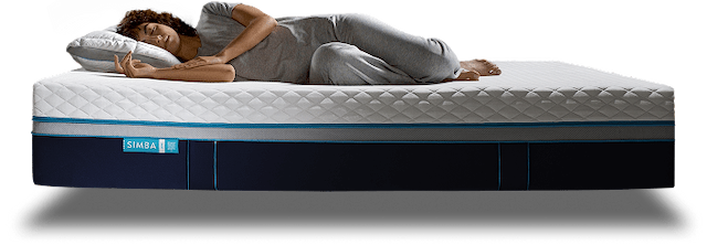 Woman sleeping deeply on a Simba mattress