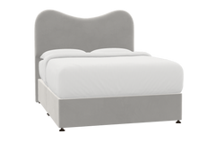 Jesmond Bed Silver Grey - Double / No Storage / Dark Wood