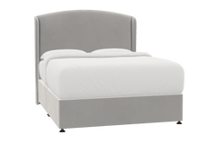 Melrose Bed Silver Grey - King / 4 Drawer / Dark Wood