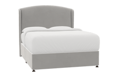 Melrose Bed Silver Grey - King / 4 Drawer / Dark Wood