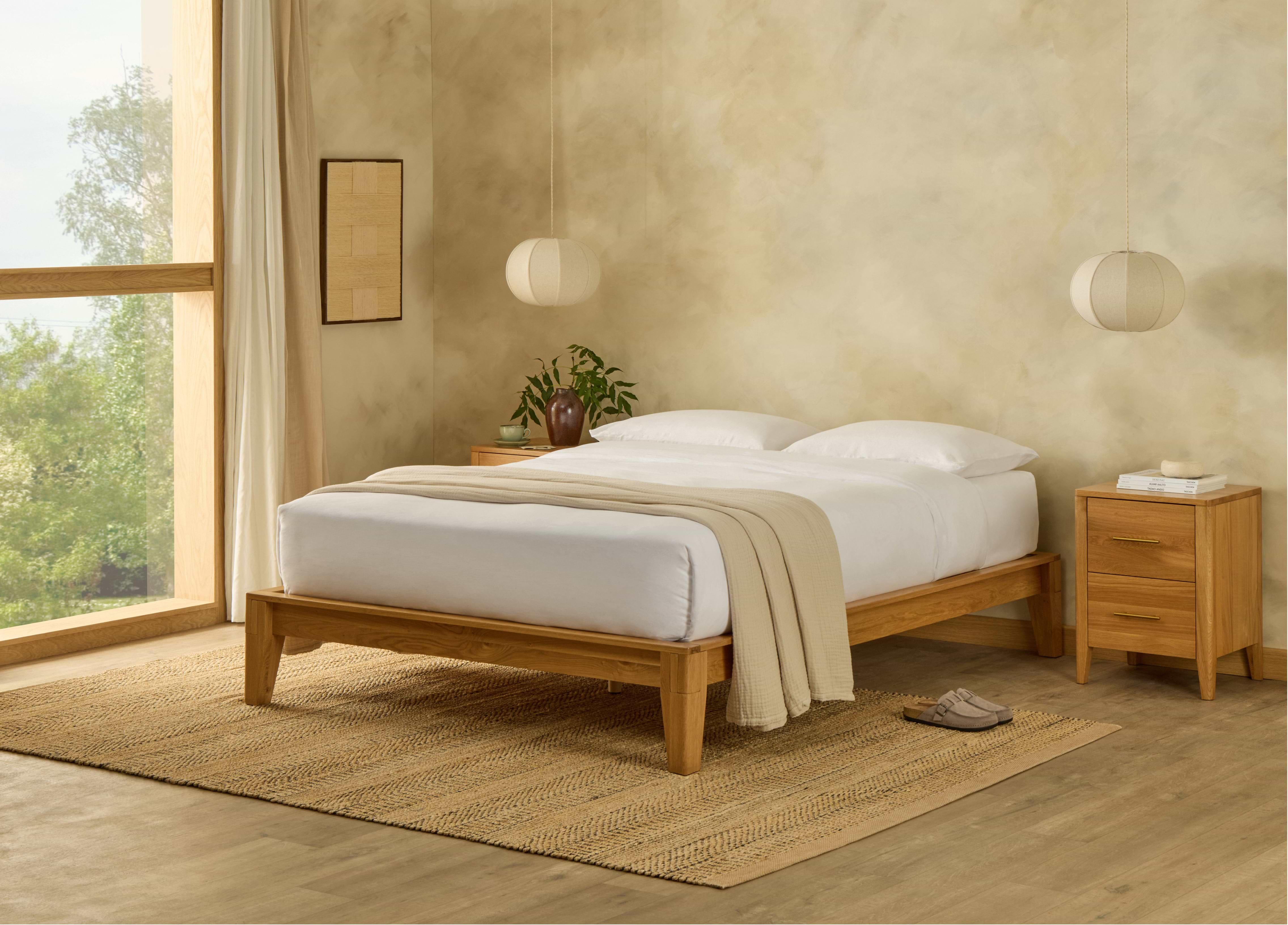 Yasumi Solid Oak Platform Bed