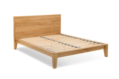 Yasumi Solid Oak Bed Frame with Headboard - Double / Walnut