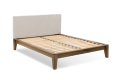 Yasumi Solid Oak Upholstered Bed - Super King / Natural / Natural Oat