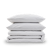 Stack of white pillows on a white background