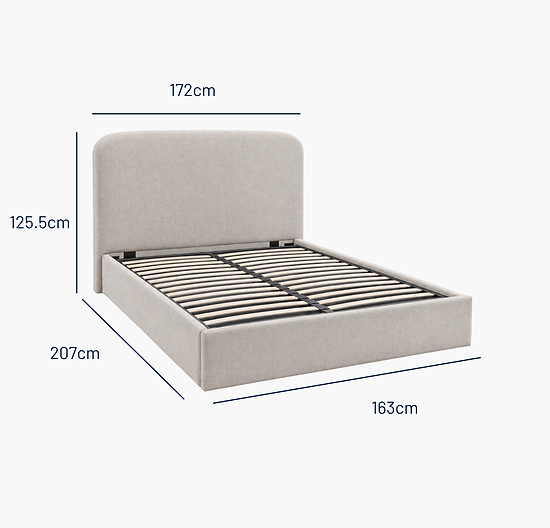 Alderley Ottoman Bed Light Stone King