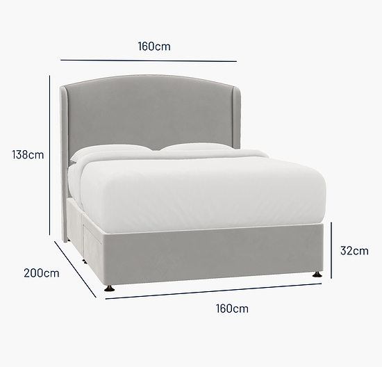 Melrose King Bed - 2 Drawer