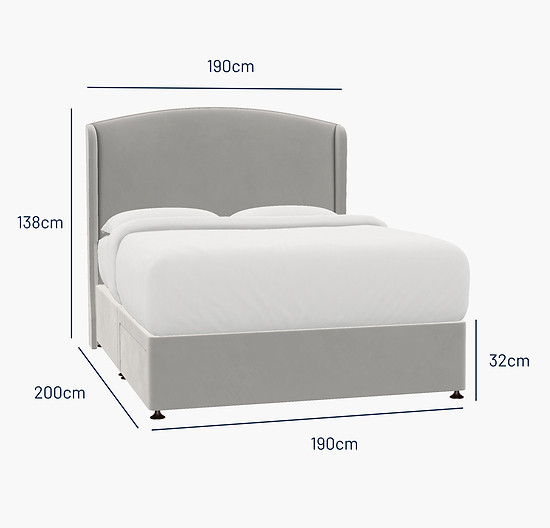 Melrose Super King Bed - 2 Drawer