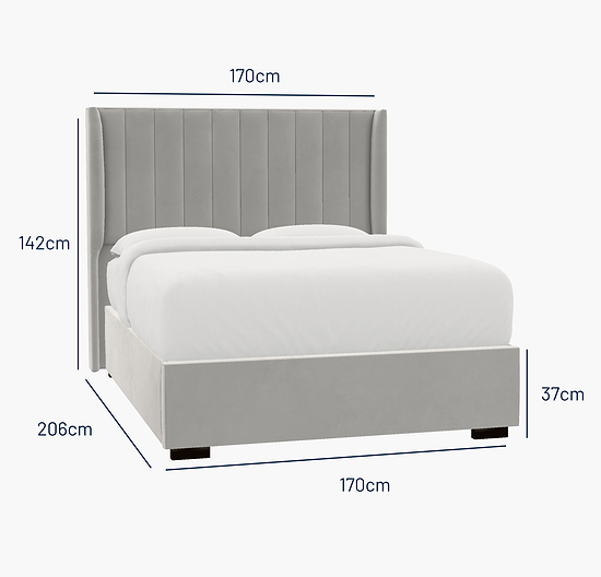 Putney King Bed - Ottoman