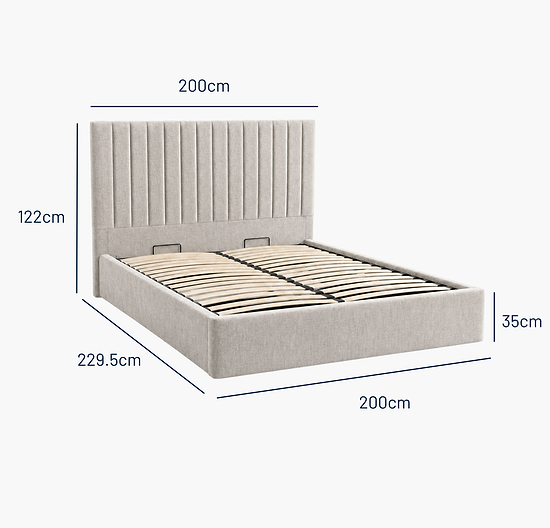Radlett Ottoman Light Stone Super King