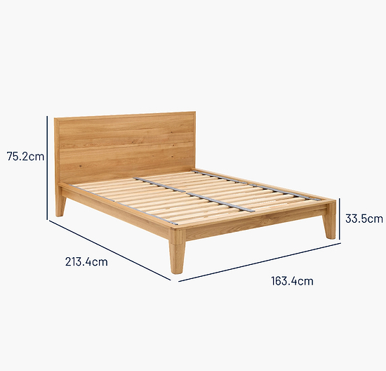 Yasumi Solid Oak with Headboard King Bed Frame