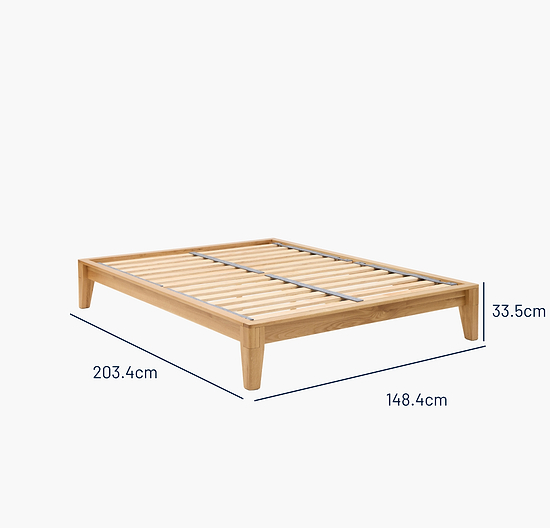 Yasumi Solid Oak Platform King Bed Frame
