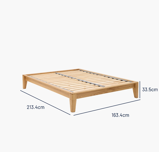 Yasumi Solid Oak Platform King Bed Frame