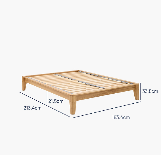 Yasumi Solid Oak Platform King Bed Frame