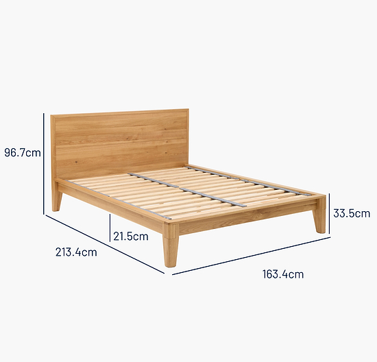 Yasumi Solid Oak with Headboard King Bed Frame